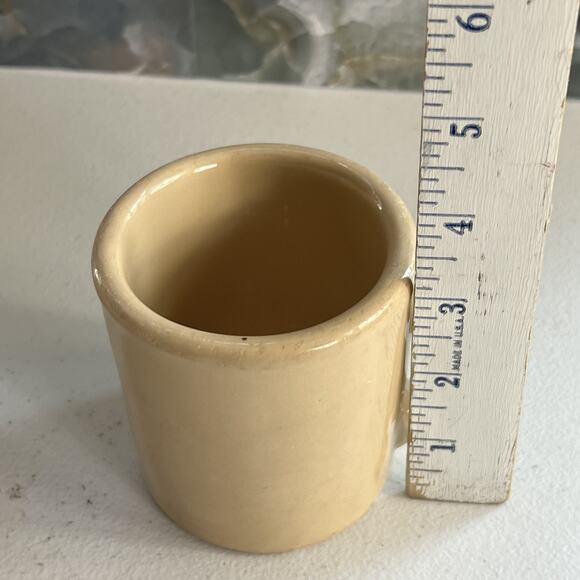 Wallace and Tepco China Coffee Mugs Set of 2 Tan 3.5" Tall Heavy Restaurant Ware - Picture 12 of 15